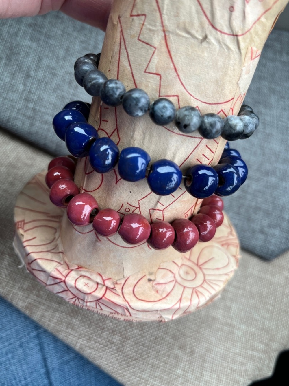 Beljoy Stackable Handmade Haitian Beaded & Metal Stretch Bracelet Set